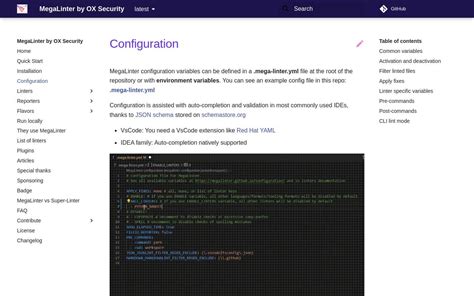 MegaLinter configuration Guide .